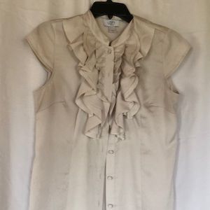 Cap sleeve cream blouse